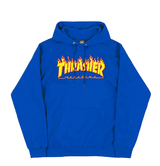 Thrasher Flame hoodie royal blue