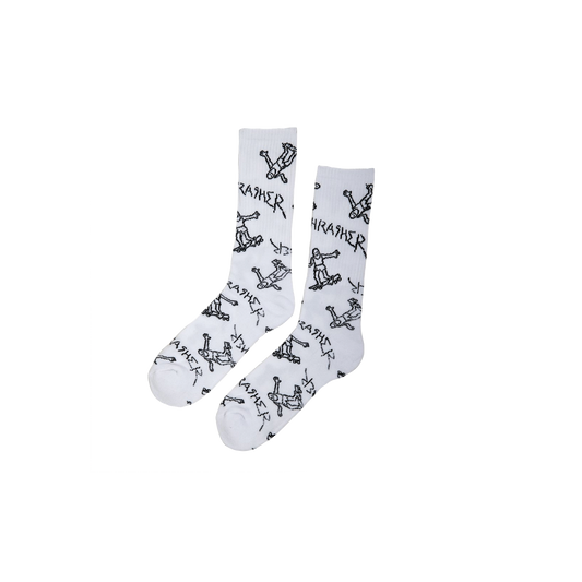 Thrasher Gonz Logo socks white black