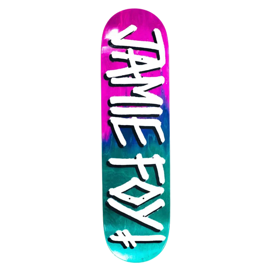 Deathwish Jamie Foy deck Gang Name pink teal 8.125"
