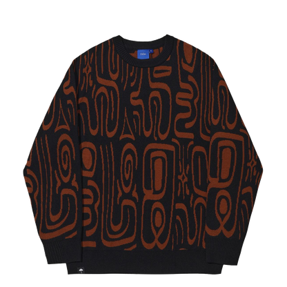 Hélas Abstract crewneck knit black brown