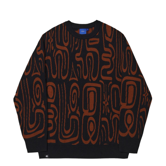 Hélas Abstract crewneck knit black brown