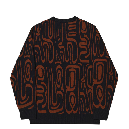 Hélas Abstract crewneck knit black brown