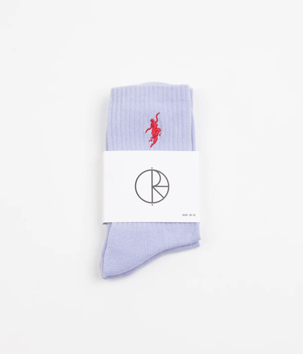 Polar Skate Co No Comply socks light blue cherry