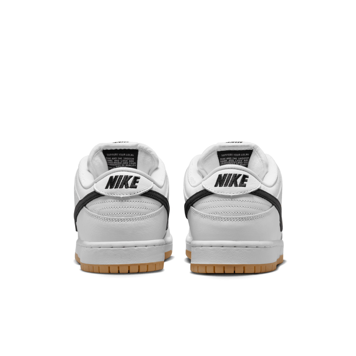 Nike SB Dunk Low Pro ISO white black white gum light brown