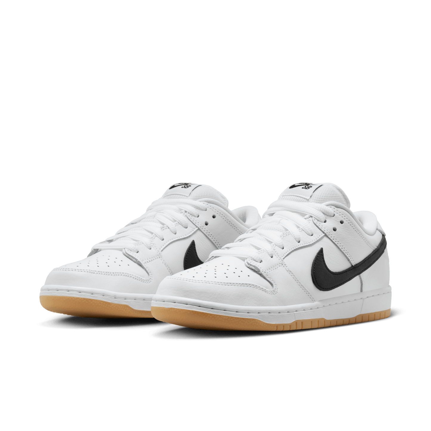 Nike SB Dunk Low Pro ISO white black white gum light brown