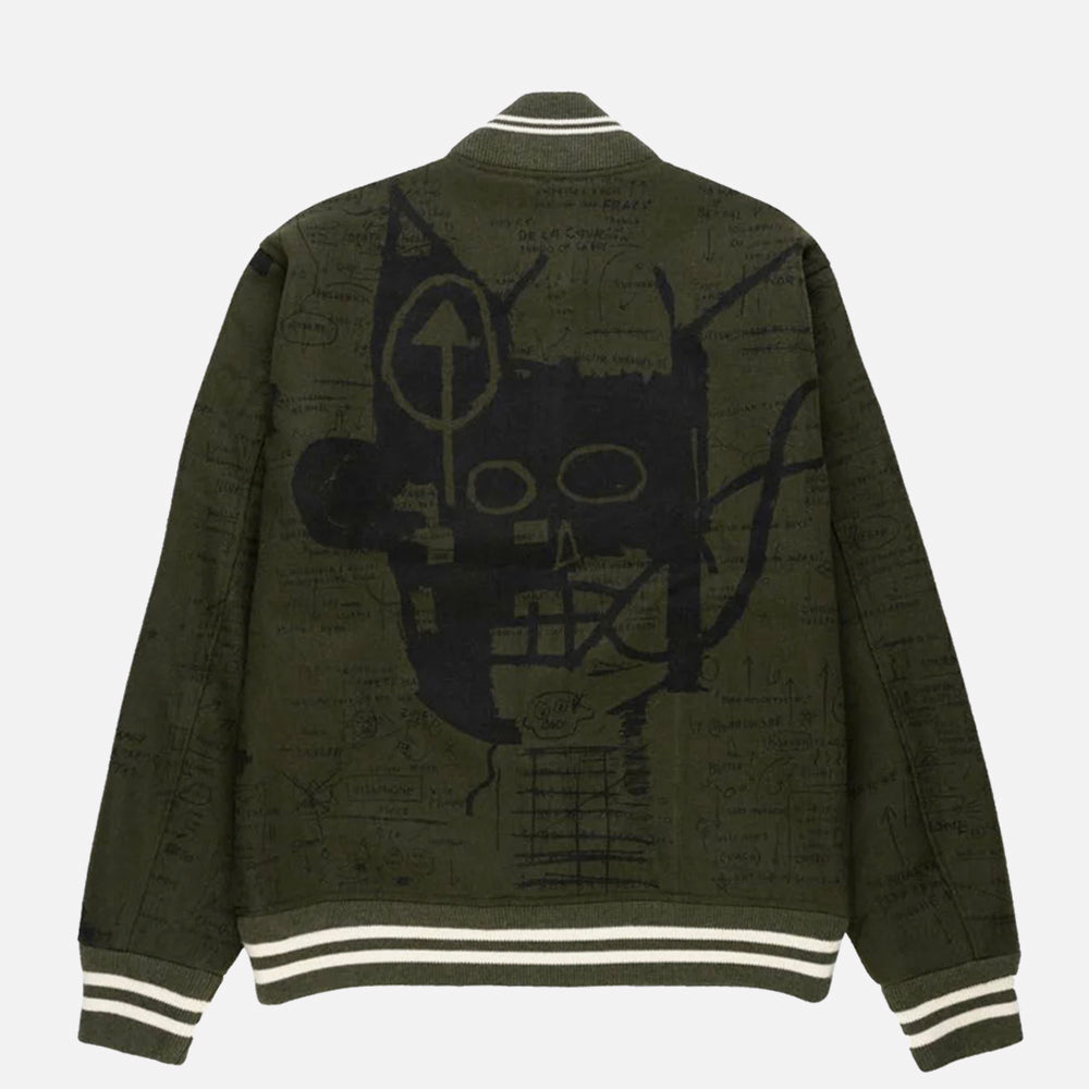 Diamond X Basquiat jacket Varsity Wool olive green
