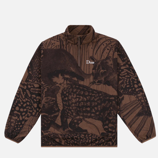Dime crewneck Safari Polar Fleece Zip sepia