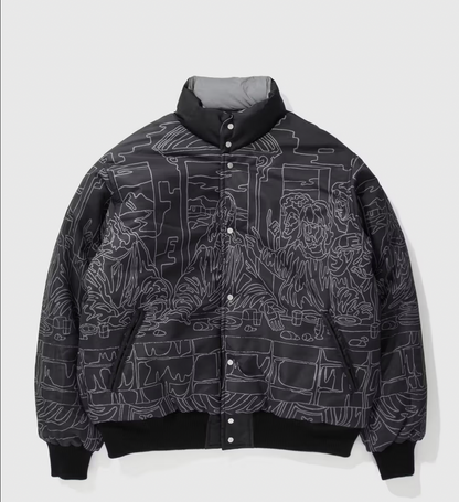 Fucking Awesome Reflective Reversible Varsity Puffer jacket Last Supper