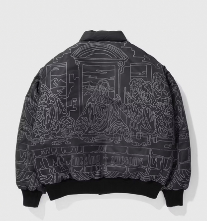 Fucking Awesome Reflective Reversible Varsity Puffer jacket Last Supper
