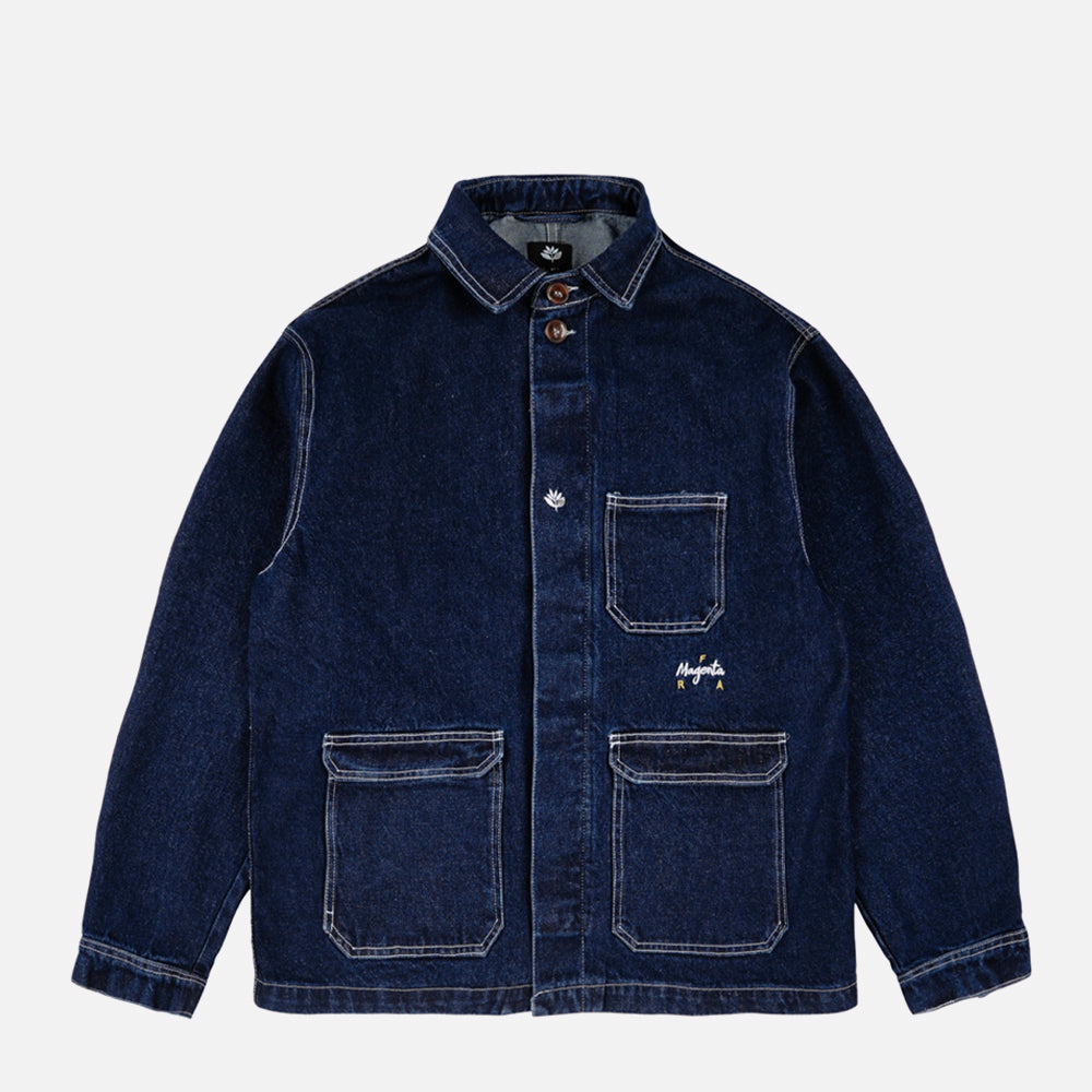 Magenta jacket Atelier blue denim
