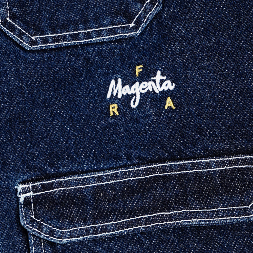 Magenta jacket Atelier blue denim