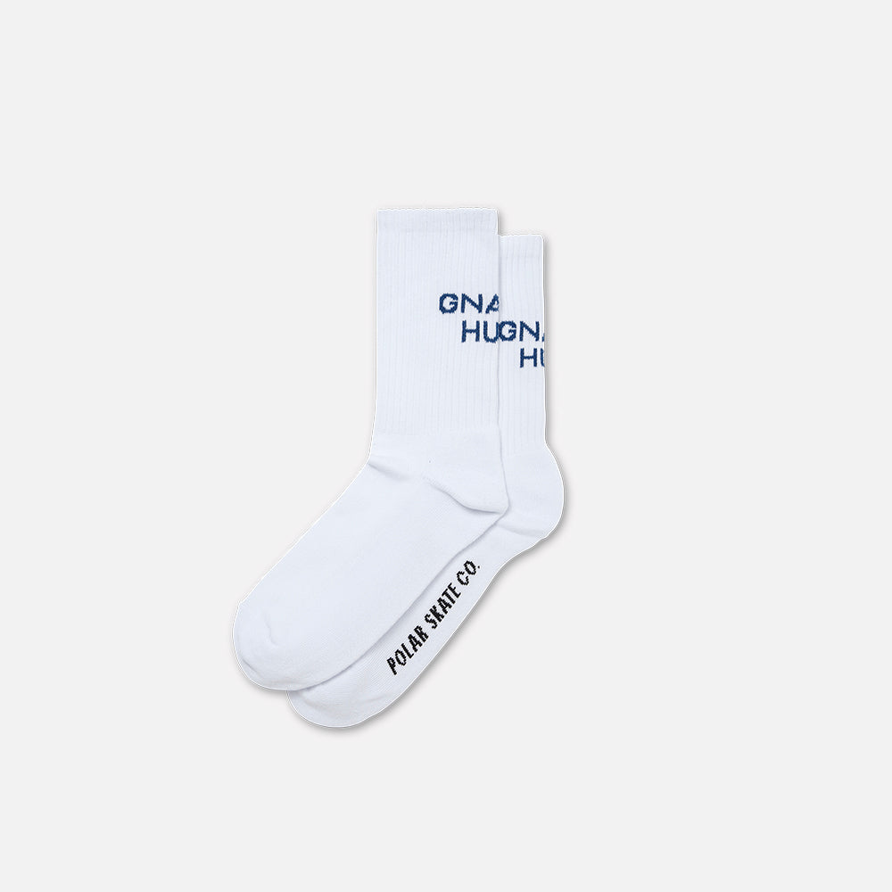 Polar Skate Co Gnarly Huh! socks white navy