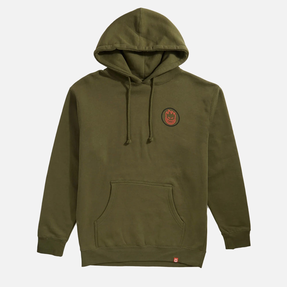 Spitfire hoodie Classic Swirl Overlay army