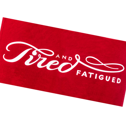 Tired Always towel red