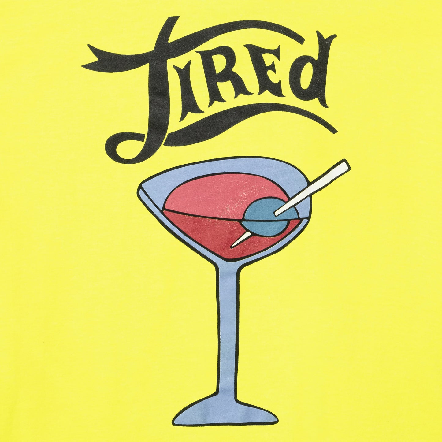 Tired Dirty Martini tee chartruse