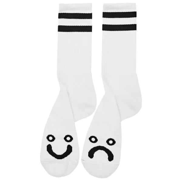 Polar Skate Co Happy Sad socks white