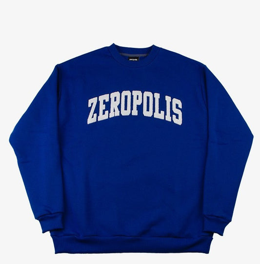 Zeropolis crewneck League Logo blue white blue